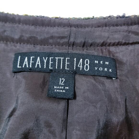 Lafayette New York 148 Academia Wool Blend Tweed Blazer Front Zipper - Picture 2 of 12